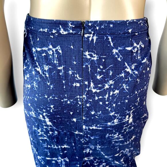 Michael Kors Casual Pencil Skirt Stretch Size 8 Textured Abstract Splatter Navy - Picture 6 of 10